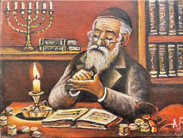 Old Jew - a painting by Artur Partycki