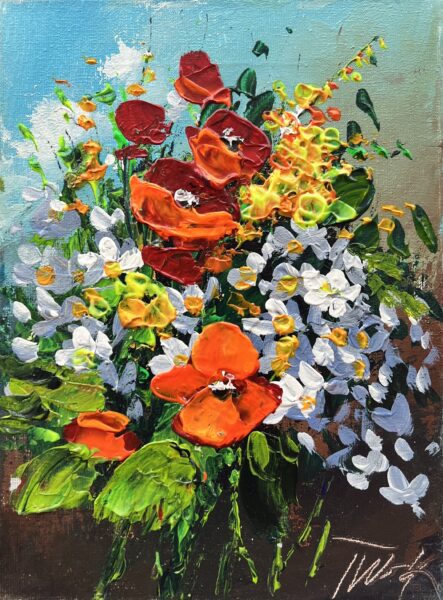 Flowers - a painting by Tadeusz Wojtkowski
