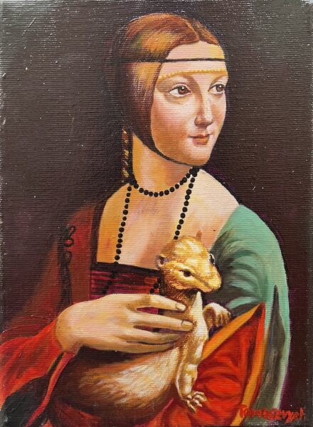 Lady with an ermine - a painting by Aleksander Tomasievych