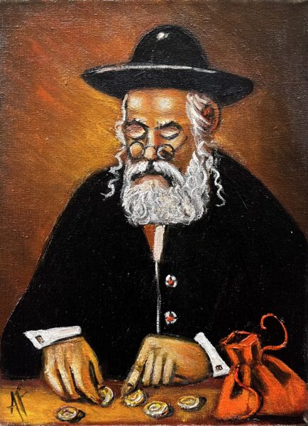 Old Jew - a painting by Artur Partycki