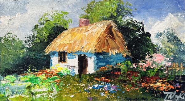 Cottage - a painting by Tadeusz Wojtkowski
