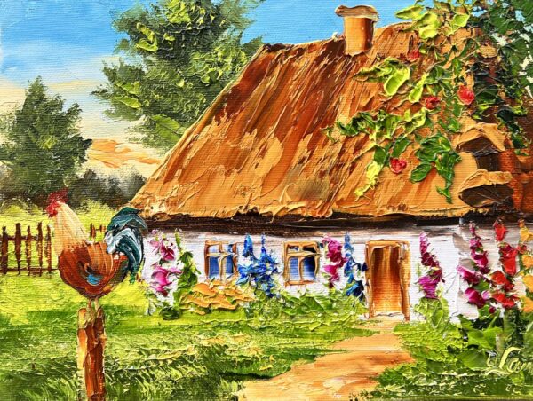 Cottage - a painting by Urszula Lemańska