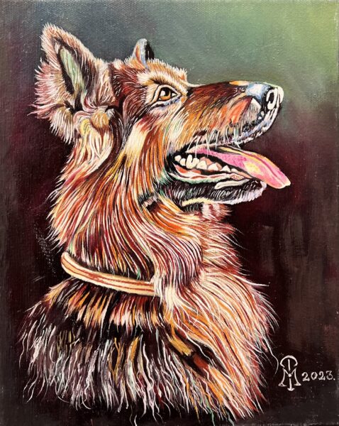 Dog - a painting by Mikolaj Ttsiak