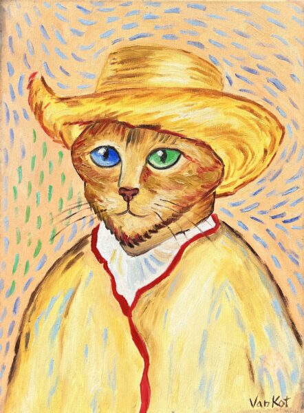 Van Gogh cat - a painting by Przemiła Kościelna