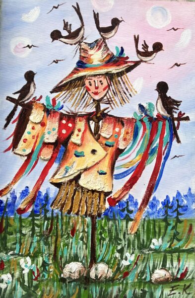 Scarecrow - a painting by Elżbieta Natoń