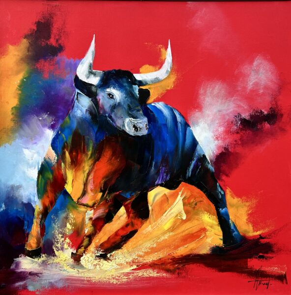 Bull - a painting by Alfred Anioł
