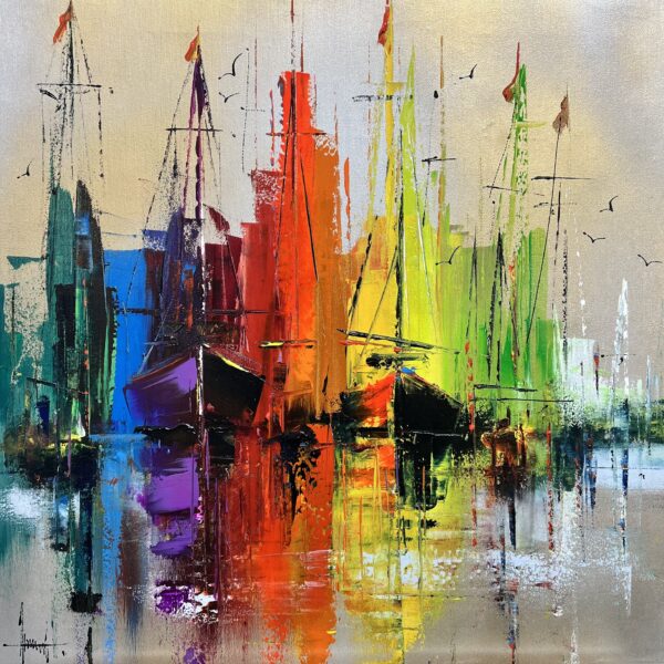 Boats - a painting by Alfred Anioł
