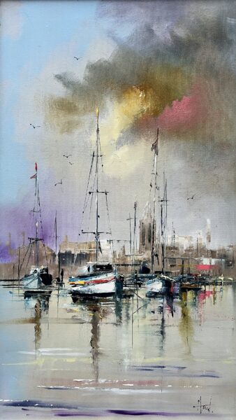 Boats - a painting by Alfred Anioł