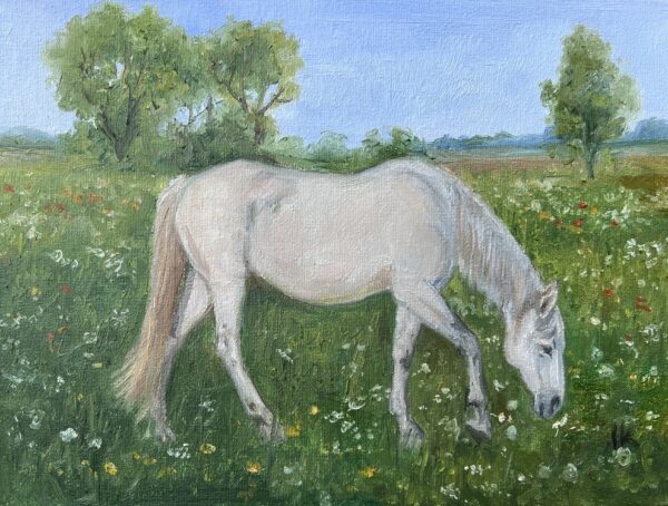 White horse - a painting by Irena Kot