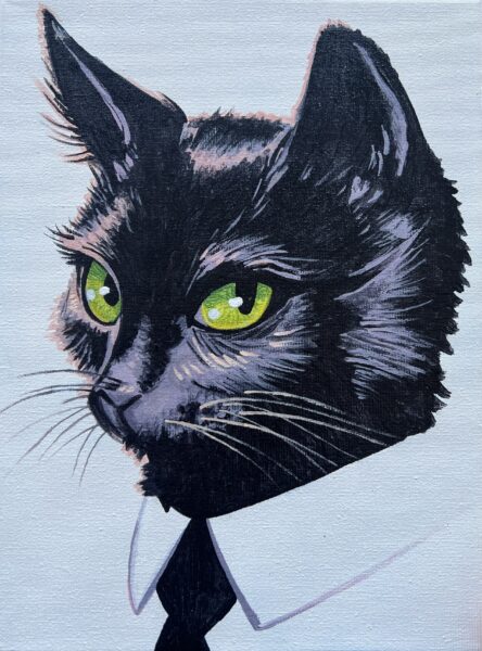 Black cat - a painting by Oksana Bulavina