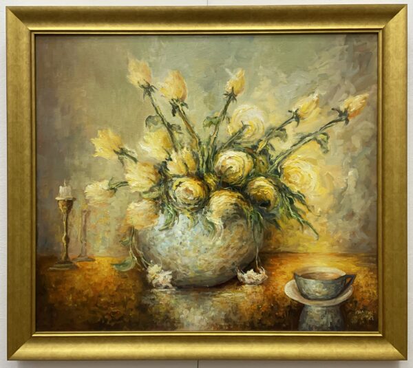 Kwiaty w wazonie - a painting by Paweł Nowakowski