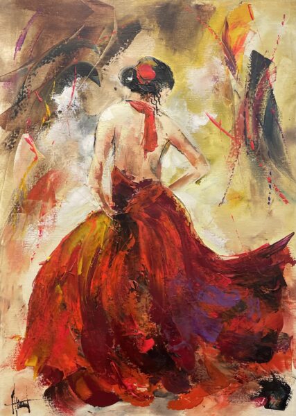 Flamenco dancer - a painting by Alfred Anioł