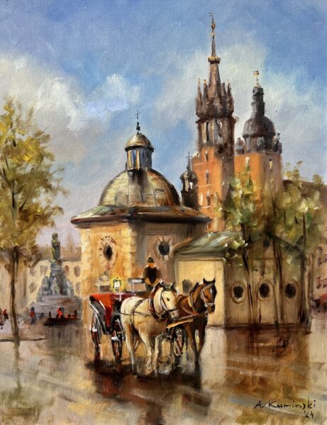 Rynek - a painting by Andrzej Kamiński