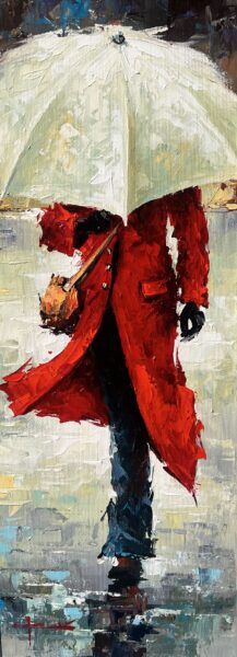 Under umbrella - a painting by Marian Jesień
