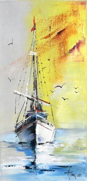 Boat - a painting by Alfred Anioł