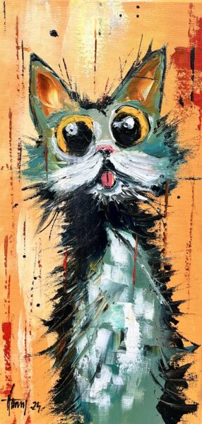 Cat - a painting by Alfred Anioł