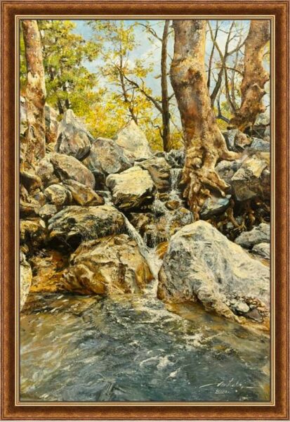 Potok na skałach - a painting by Zbigniew Cortez Zając