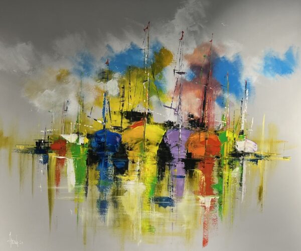 Boats - a painting by Alfred Anioł