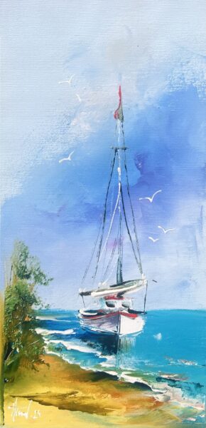 Boat - a painting by Alfred Anioł