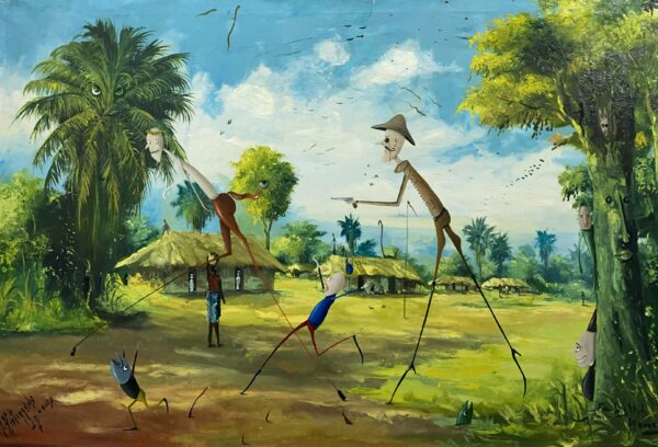 Natchniony biały altruista broni uciśnionych - a painting by Jarosław Kiełczyński