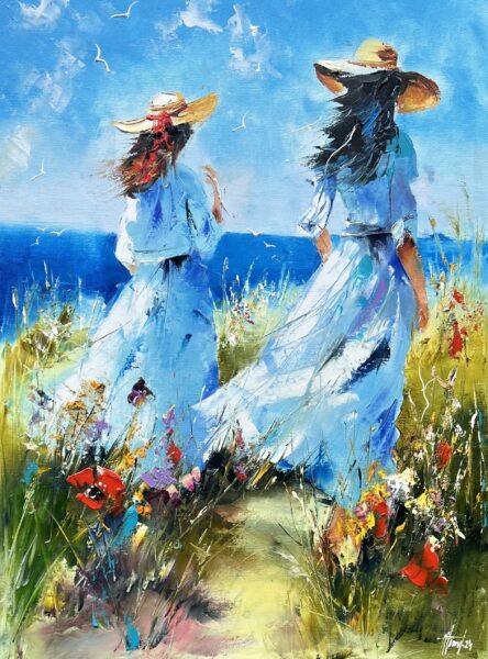 Girls - a painting by Alfred Anioł