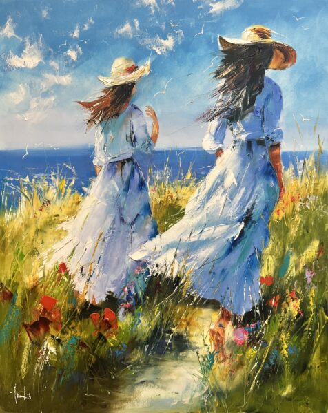 Girls - a painting by Alfred Anioł