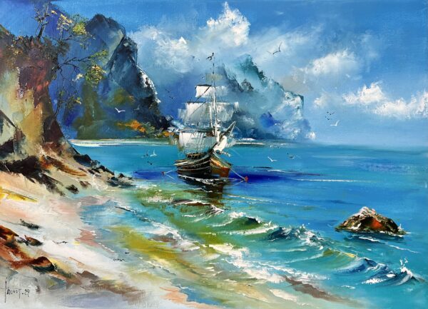 Boat - a painting by Alfred Anioł