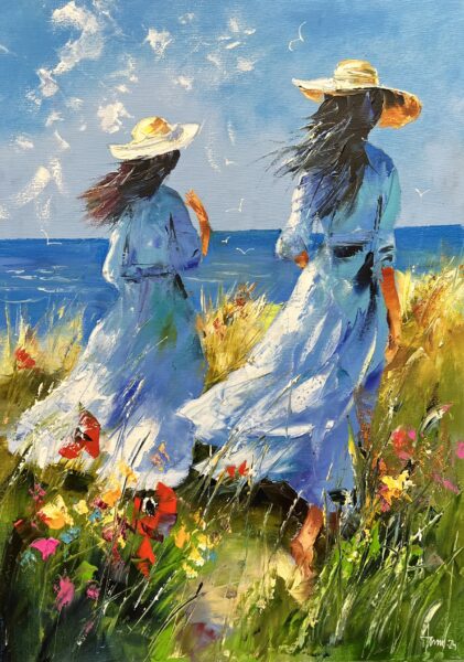 Girls - a painting by Alfred Anioł