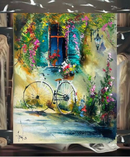 Bike - a painting by Alfred Anioł