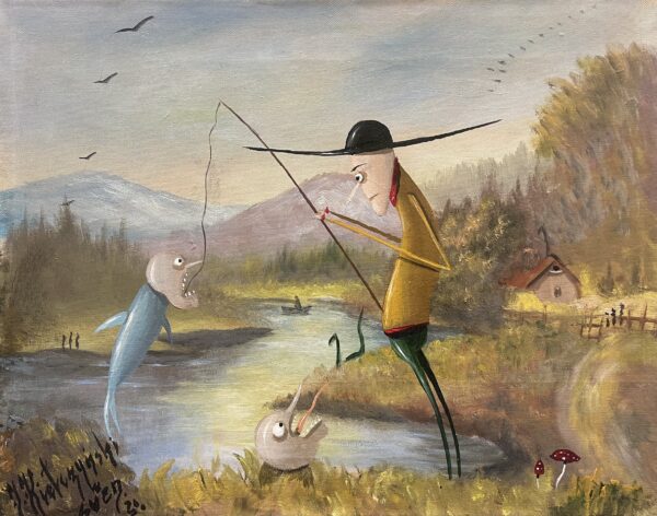 Fishing time - a painting by Jarosław Kiełczyński