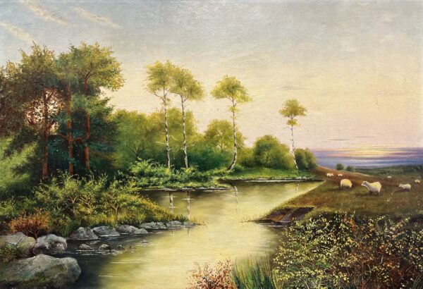 Tranquil Reflections - a painting by European school (XX)