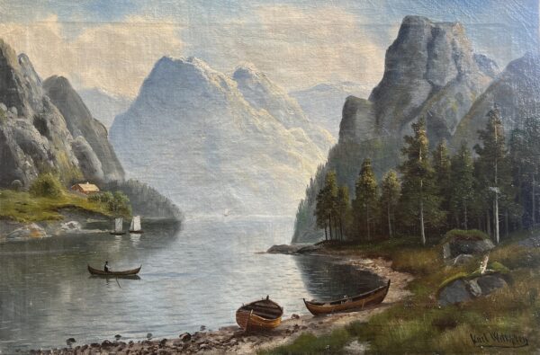 Whispering Fjords - a painting by European school (XX)