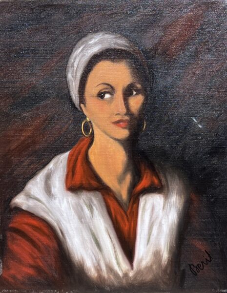 Echoes in Crimson Silence - a painting by European school (XX)