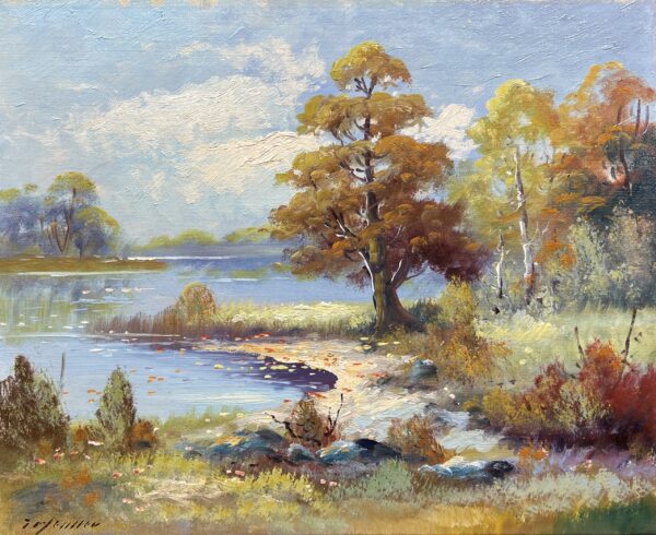 Echoes of a Golden Stillness - a painting by European school (XX)