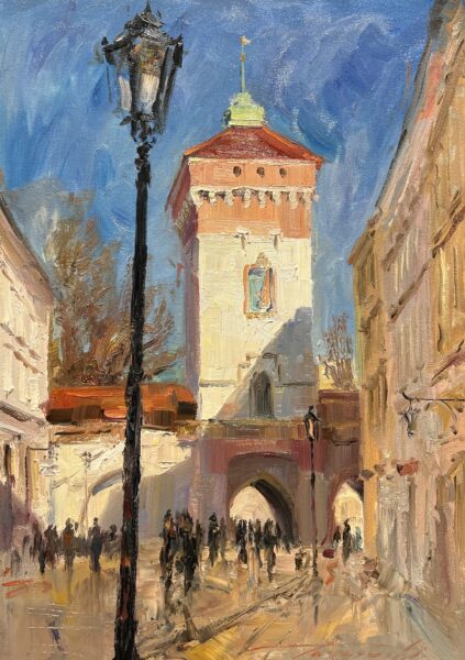 Echoes Beneath the Tower - a painting by Jarosław Tarnowski