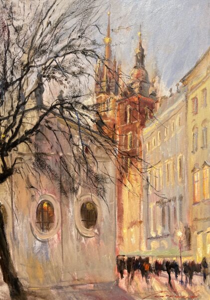 Gauze Over the City’s Pulse - a painting by Jarosław Tarnowski