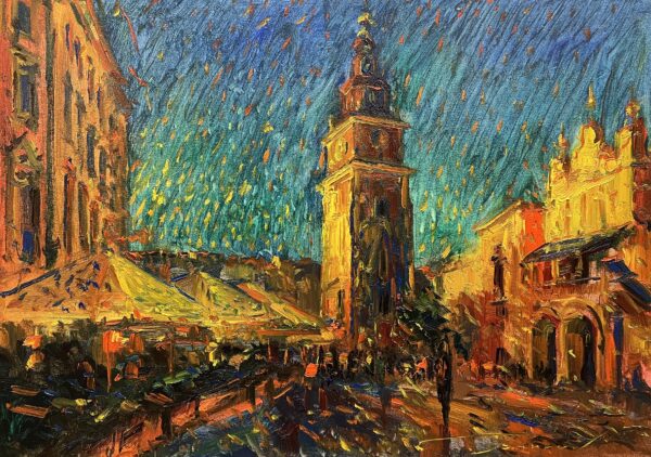 Sentinel Beneath the Stardust - a painting by Jarosław Tarnowski