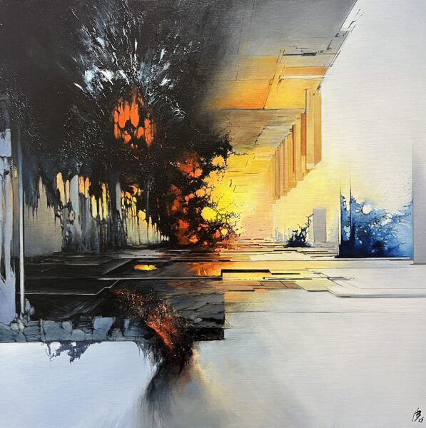 Embers of the Silent Axis - a painting by Andrzej Białecki