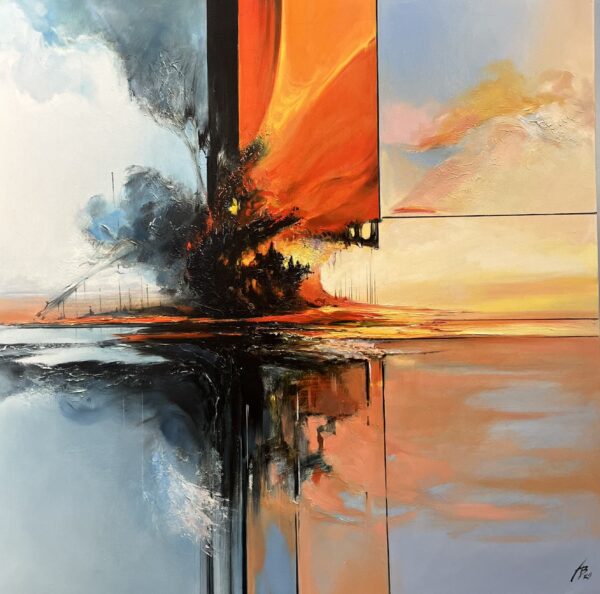 Where Fire Meets the Horizon - a painting by Andrzej Białecki