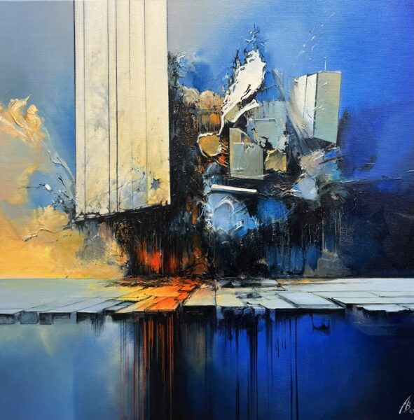 Blueprints for a Burning Sky - a painting by Andrzej Białecki