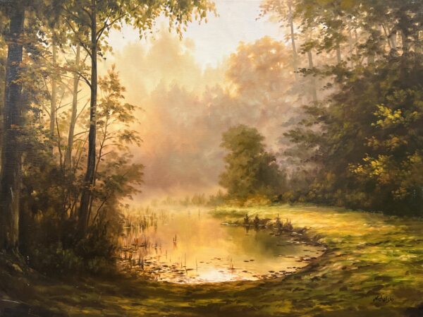 Echoes of the Golden Hush - a painting by Ryszard Michalski
