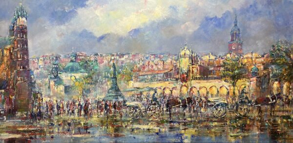 Echoes of Gold and Rain - a painting by Danuta Frydrych