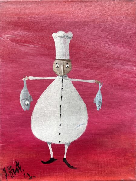 The Juggler of Red Delights - a painting by Jarosław Kiełczyński