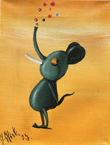 Celestial Juggler - a painting by Jarosław Kiełczyński