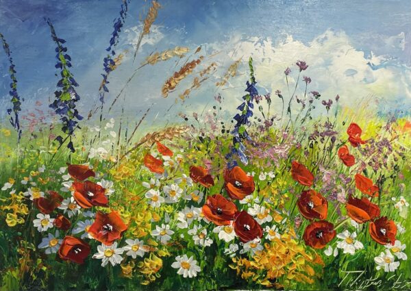 Beneath the Blooming Sky - a painting by Tadeusz Wojtkowski