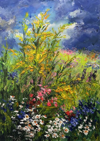 Rapture Beneath the Turning Sky - a painting by Tadeusz Wojtkowski