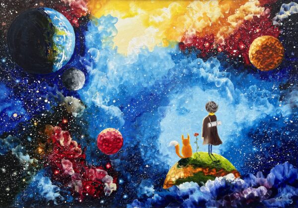 Stargazer’s Garden - a painting by Urszula Lemańska