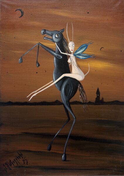 When Silence Rode the Moon - a painting by Jarosław Kiełczyński