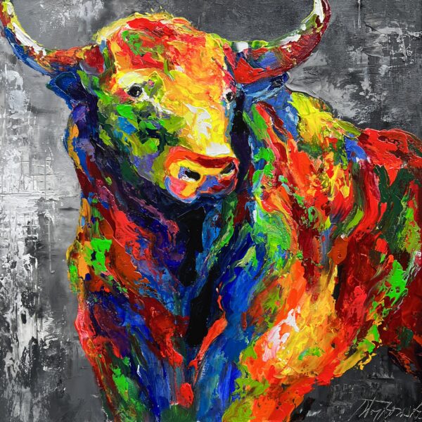 Charge of the Crimson Pulse - a painting by Tadeusz Wojtkowski