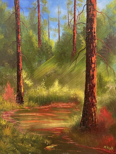 Echoes Beneath the Canopy - a painting by Marek Rojek